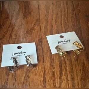 Elegant Gold and Silver Hoop Earrings